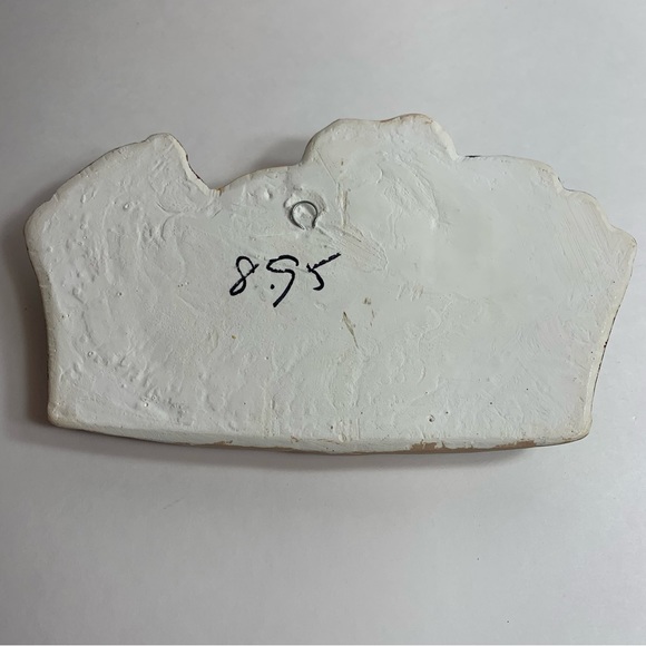 Vintage Chalkware Wall Hanging Puppies In Basket. - Picture 10 of 11